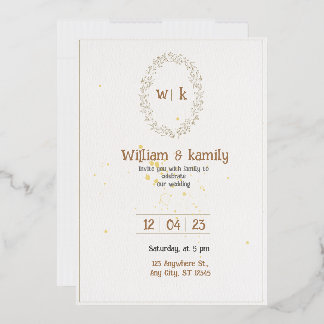 Gold & White Elegant Minimalist Aesthetic Wedding 