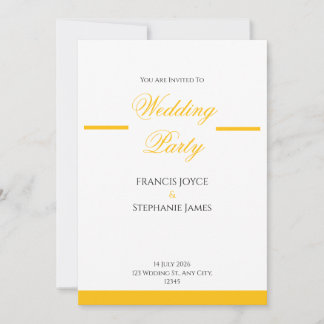 Gold & White Elegant Wedding Invitation Design