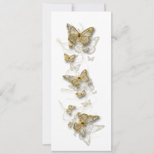 Gold white engagement wedding anniversary invitation