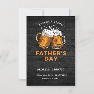 Gold White Father's Day Invitation