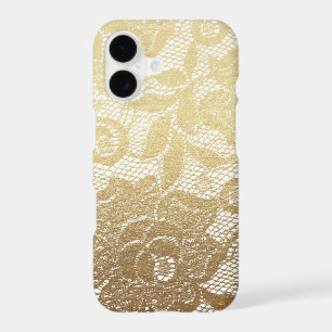 Gold & White Faux Floral Lace