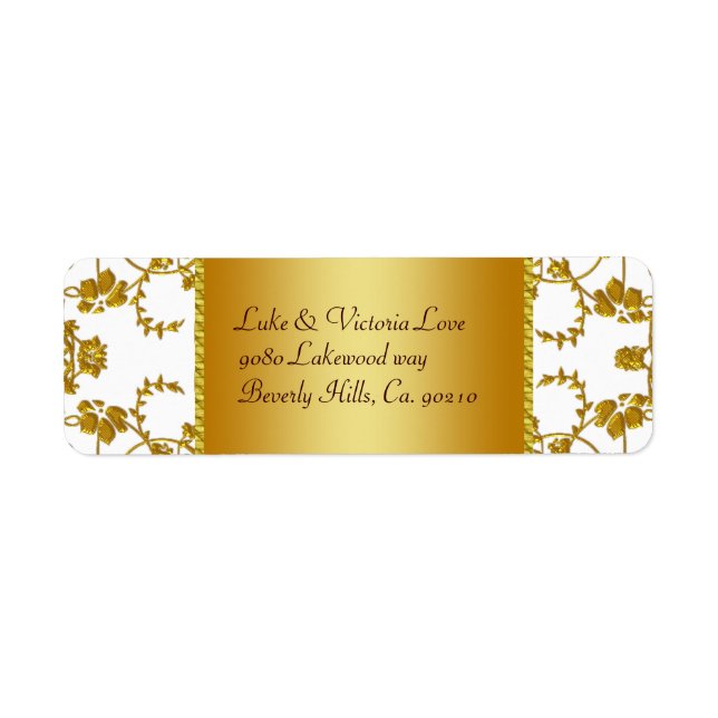 Gold & White Floral Wedding Monogram (Front)
