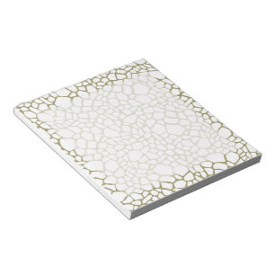 Gold White Giraffe Print Notepad