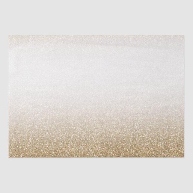 Gold White Glam Glitter Tissue Paper (Front)