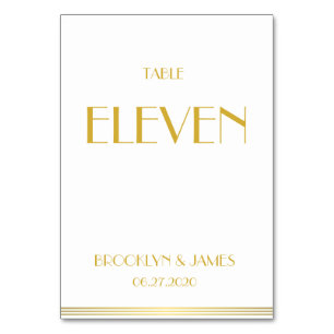 Gold White Great Gatsby Wedding Table Numbers