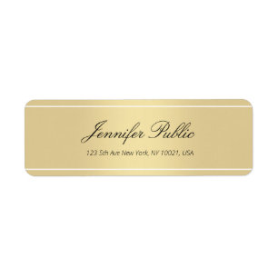 Gold White Hand Script Text Simple Template Trendy