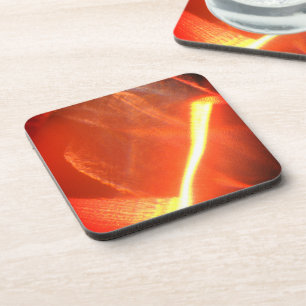Gold White Hot Light on Glass Coaster