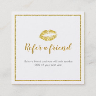 Gold & White Kiss Referral Card