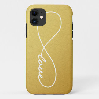 Gold & White Love Infinity iPhone Case