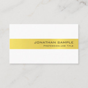 Gold White Luxury Design Trendy Professional Business Card