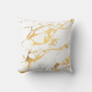 Gold White Marble AcrylicPainting The Abstract Art Cushion