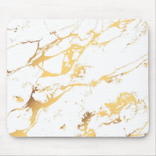 Gold White Marble AcrylicPainting The Abstract Art Mouse Mat