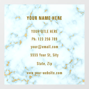 Gold White Marble Custom Business Window Cling