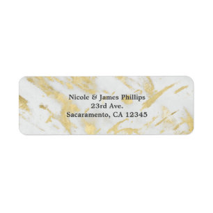 Gold & White Marble Glam Elegant Modern Invitation