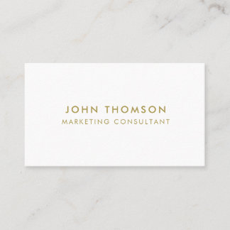 Gold White Minimalist Modern Professional Business Card