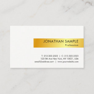 Gold White Modern Elegant Simple Design Template Business Card