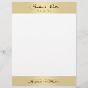 Gold White Modern Elegant Typography Template Custom Letterhead