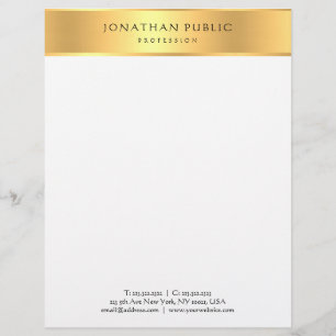 Gold White Modern Professional Elegant Template Custom Letterhead
