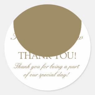 Gold White Monogram D Wedding Favour Sticker