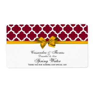 Gold, White Moroccan Grey Party Water Label