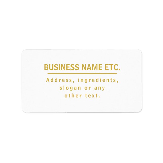 Gold & White Multi-Purpose Label (Front)