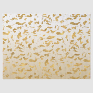 Gold White Ombre Animal Print Tissue Paper