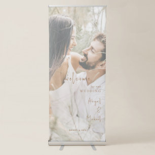 Gold & White Photo Wedding II Retractable Banner