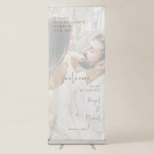 Gold & White Photo Wedding Retractable Banner
