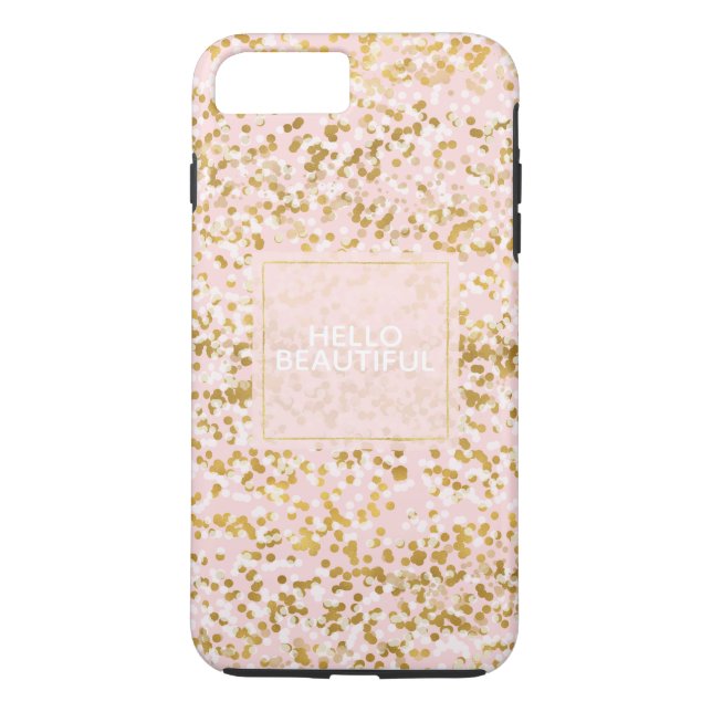 Gold White Pink Confetti Case-Mate iPhone Case (Back)