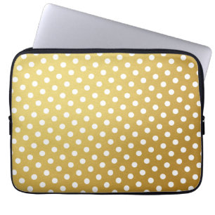 Gold & White Polka Dot Laptop Sleeve