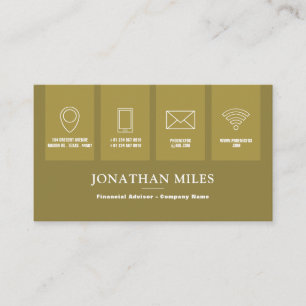 Gold & White Professional Icon Business Card