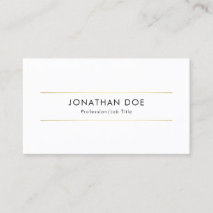 Gold White Professional Modern Elegant Minimal Business Card