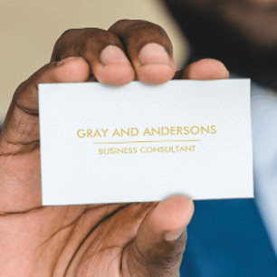 GOLD WHITE SIMPLE MINIMAL PROFESSIONAL CLEAN BUSINESS CARD