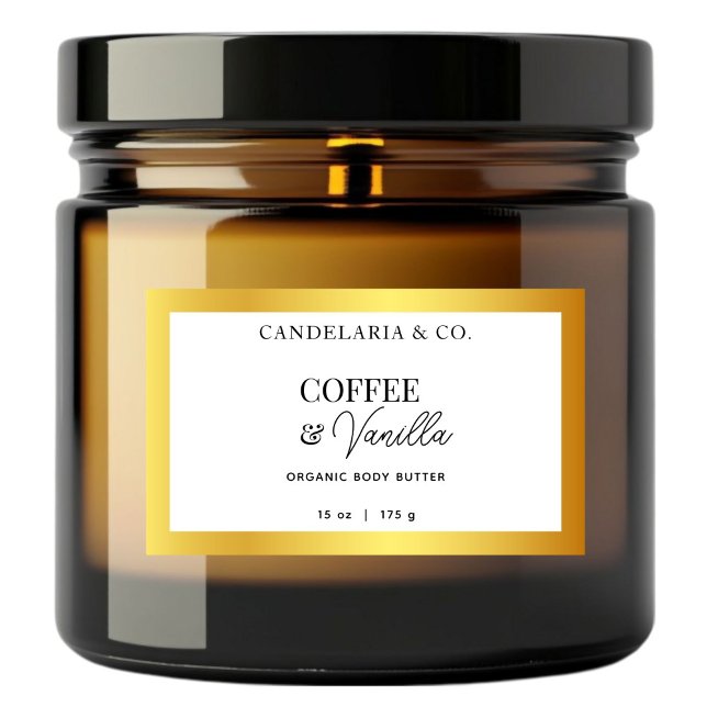 Gold & White Skincare Label Sticker Packaging (Creator Uploaded)