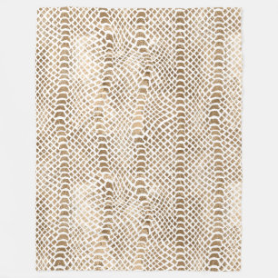 Gold White Snake Print Fleece Blanket