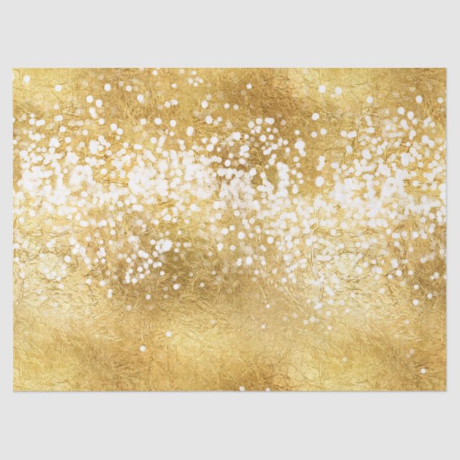 Gold White Sparkle Shine Tissue Paper (Front)