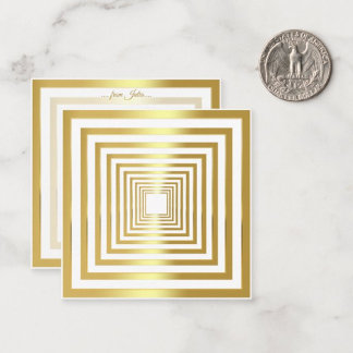 Gold white squared elegant 3d effect card