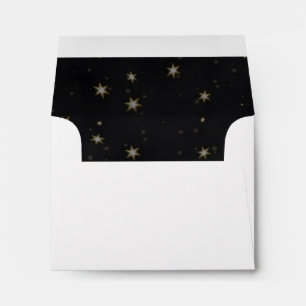 Gold White Stars Black BG A2 5.6" x 4 1/8" Envelopes