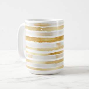 Gold White Stripes  Coffee Mug