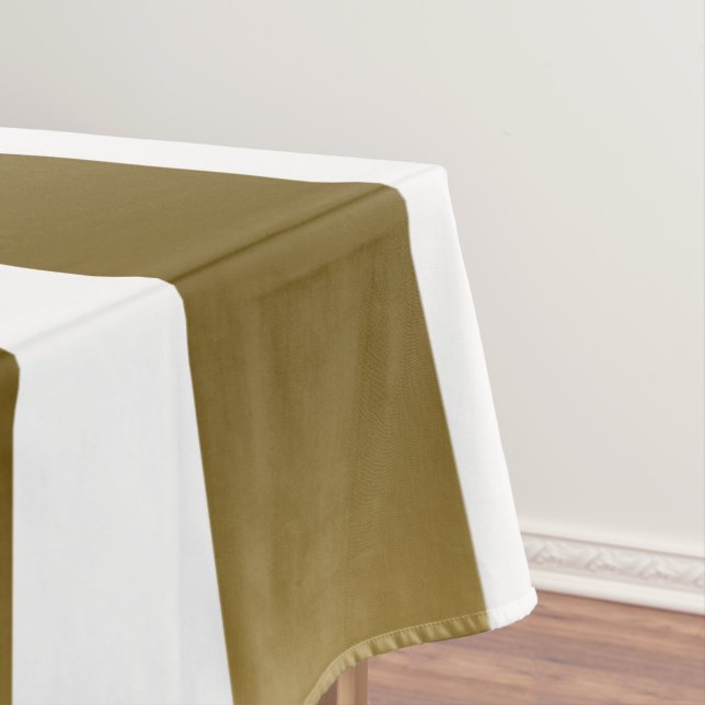 Gold & White Stripes Geometric Pattern Tablecloth (In Situ)