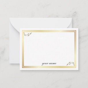 Gold white stylish monogrammed card