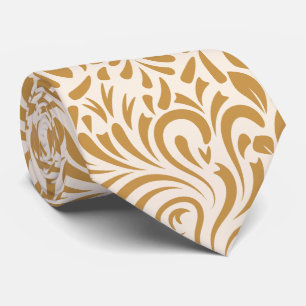 gold white swirl pattern tie