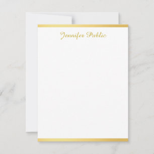 Gold White Template Hand Script Name Vertical