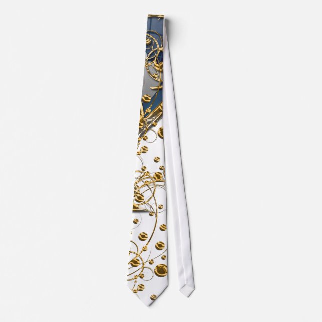 Gold & White tie with Blue (Front)