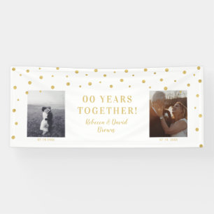 Gold & White   Wedding Anniversary Party Banner