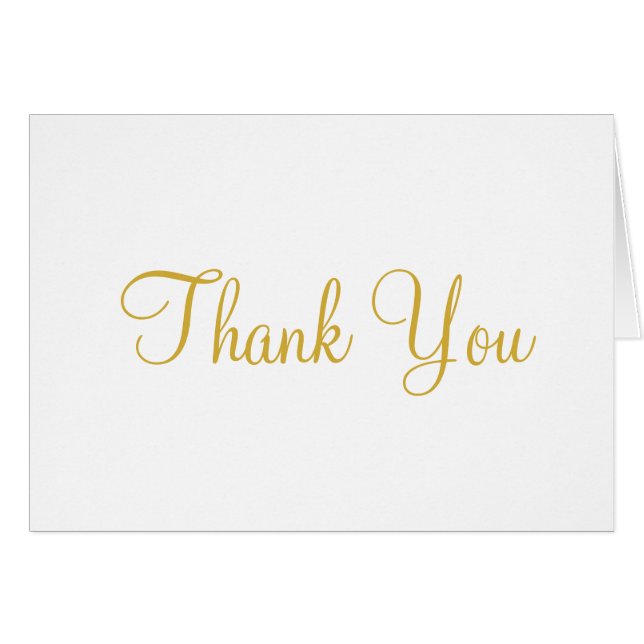 Gold White Wedding Thank You (Front Horizontal)