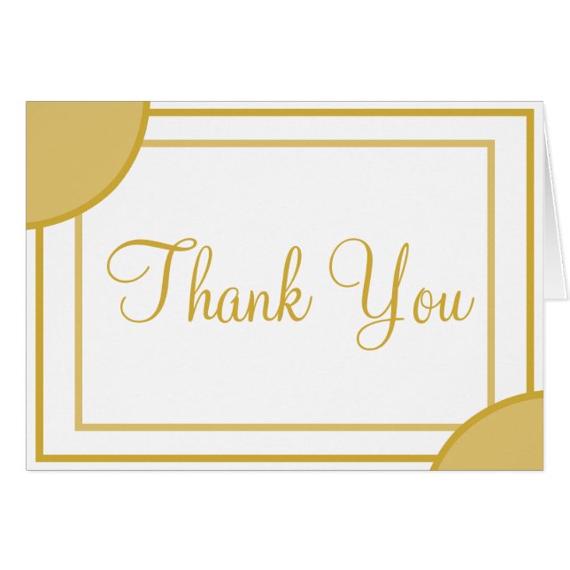 Gold White Wedding Thank You Geometric (Front Horizontal)