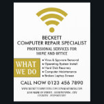 Gold Wi-Fi Logo, Computer Repair Specialist Advert Flyer<br><div class="desc">Gold Wi-Fi Logo,  Computer Repair Specialist Advertising Flyers By The Business Card Store.</div>