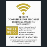 Gold Wi-Fi Logo, Computer Repair Specialist Advert Flyer<br><div class="desc">Gold Wi-Fi Logo,  Computer Repair Specialist Advertising Flyers By The Business Card Store.</div>