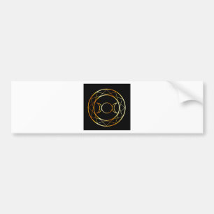 Gold Wiccan symbol Triple Goddess Bumper Sticker